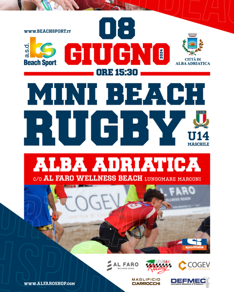 Tutto pronto per il torneo nazionale di beach rugby under 14