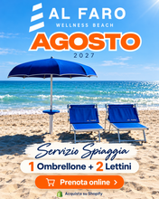 Carica l'immagine nel visualizzatore di Gallery, AGOSTO 2027 | Ombrellone + 2 Lettini | 4ª Fila
